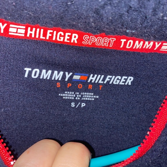 Navy Sherpa Tommy Hilfiger coat - Picture 2 of 2